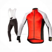 2017 Maillot Cyclisme Mavic Blanc Orange Manches Longues Et Cuissard