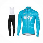 2017 Maillot Cyclisme Sky Azur Manches Longues Et Cuissard