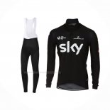 2017 Maillot Cyclisme Sky Profond Noir Manches Longues Et Cuissard