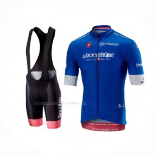 2018 Maillot Cyclisme Giro D'italie Bleu Manches Courtes Et Cuissard