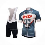 2018 Maillot Cyclisme Lotto Fix All Blanc Bleu Manches Courtes Et Cuissard