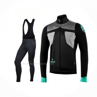 2019 Maillot Cyclisme Bianchi Azur Noir Manches Longues Et Cuissard