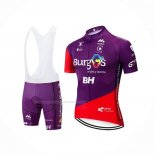 2019 Maillot Cyclisme Burgos BH Violet Rouge Manches Courtes Et Cuissard