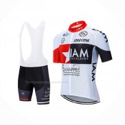 2020 Maillot Cyclisme IAM Blanc Rouge Noir Manches Courtes Et Cuissard