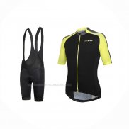 2021 Maillot Cyclisme RH+ Gris Jaune Manches Courtes Et Cuissard