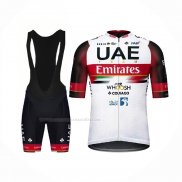 2021 Maillot Cyclisme UAE Noir Blanc Rouge Manches Courtes Et Cuissard