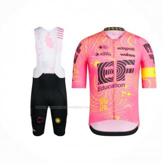 2024 Maillot Cyclisme EF Education Rose Manches Courtes Et Cuissard