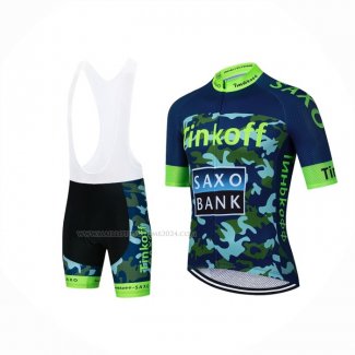 2024 Maillot Cyclisme Tinkoff Bleu Vert Manches Courtes Et Cuissard