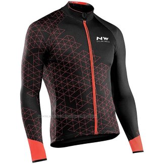 Maillot Cyclisme Northwave Rouge Noir Manches Longues