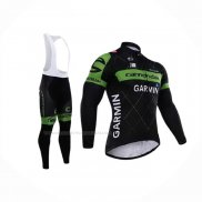 2015 Maillot Cyclisme Cannondale Vert Noir Manches Longues Et Cuissard