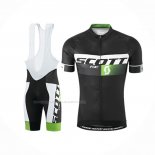 2016 Maillot Cyclisme Scott Noir Vert Manches Courtes Et Cuissard