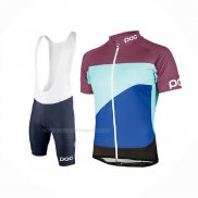 2017 Maillot Cyclisme POC Fondo Elements Bleu Fuchsia Manches Courtes Et Cuissard