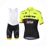 2017 Maillot Cyclisme Trek Segafredo Vert Noir Manches Courtes Et Cuissard