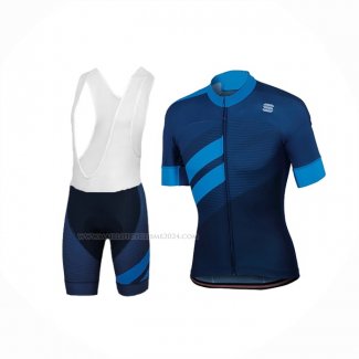 2018 Maillot Cyclisme Sportful Fonce Bleu Manches Courtes Et Cuissard