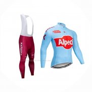 2019 Maillot Cyclisme Katusha Alpecin Bleu Rouge Manches Longues Et Cuissard