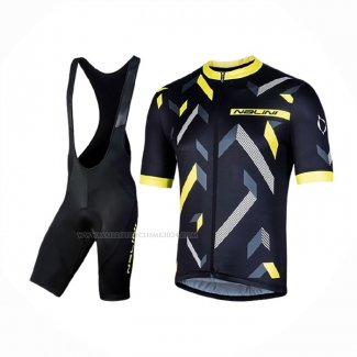 2019 Maillot Cyclisme Nalini Descesa 2.0 Noir Jaune Manches Courtes Et Cuissard