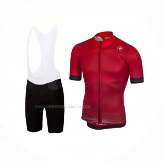 2020 Maillot Cyclisme Castelli Rouge Manches Courtes Et Cuissard