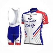 2020 Maillot Cyclisme Groupama-FDJ Rouge Bleu Manches Courtes Et Cuissard