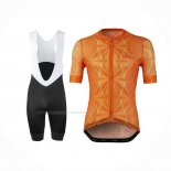 2020 Maillot Cyclisme Lecol Orange Manches Courtes Et Cuissard