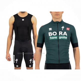 2021 Maillot Cyclisme Bora-Hansgrone Vert Manches Courtes Et Cuissard