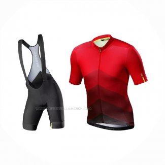 2021 Maillot Cyclisme Mavic Rouge Noir Manches Courtes Et Cuissard