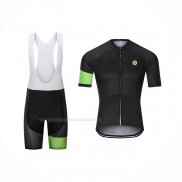 2021 Maillot Cyclisme Steep Noir Vert Manches Courtes Et Cuissard