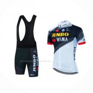 2022 Maillot Cyclisme Jumbo Visma Blanc Noir Manches Courtes Et Cuissard